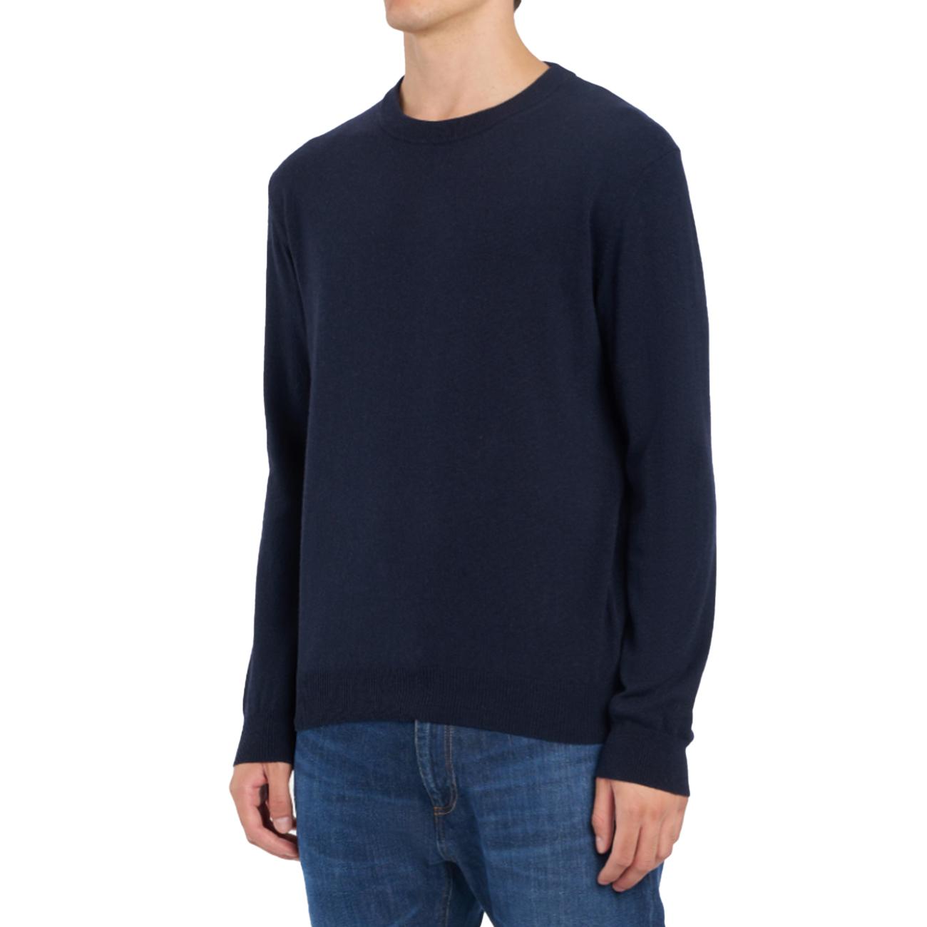 Maglia Girocollo Regular Fit In Cashmere E Seta UT195-M00895-002-DU-W25 890 BLU DONDUP 