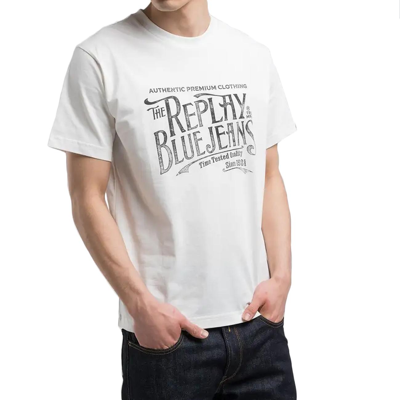 REPLAY T-Shirt Regular Fit Con Stampa Uomo Bianco M3042.000.2660 011 WHITE 