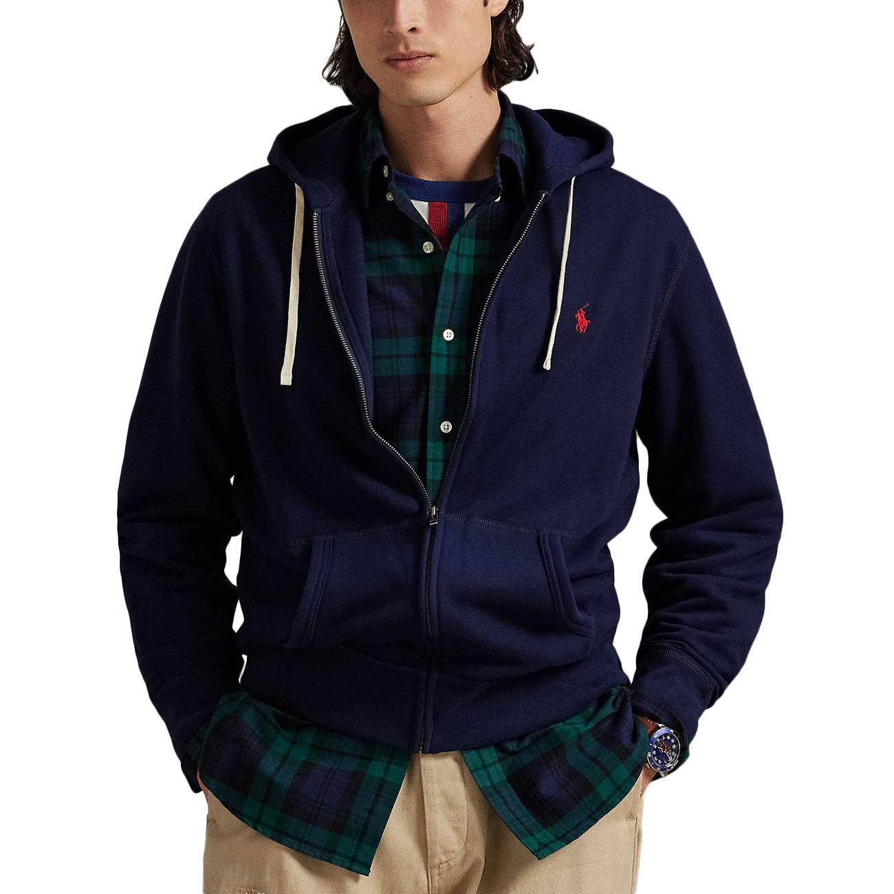 Felpa Con Zip E Cappuccio In Pile 710813297 004 CRUISE NAVY POLO RALPH LAUREN 