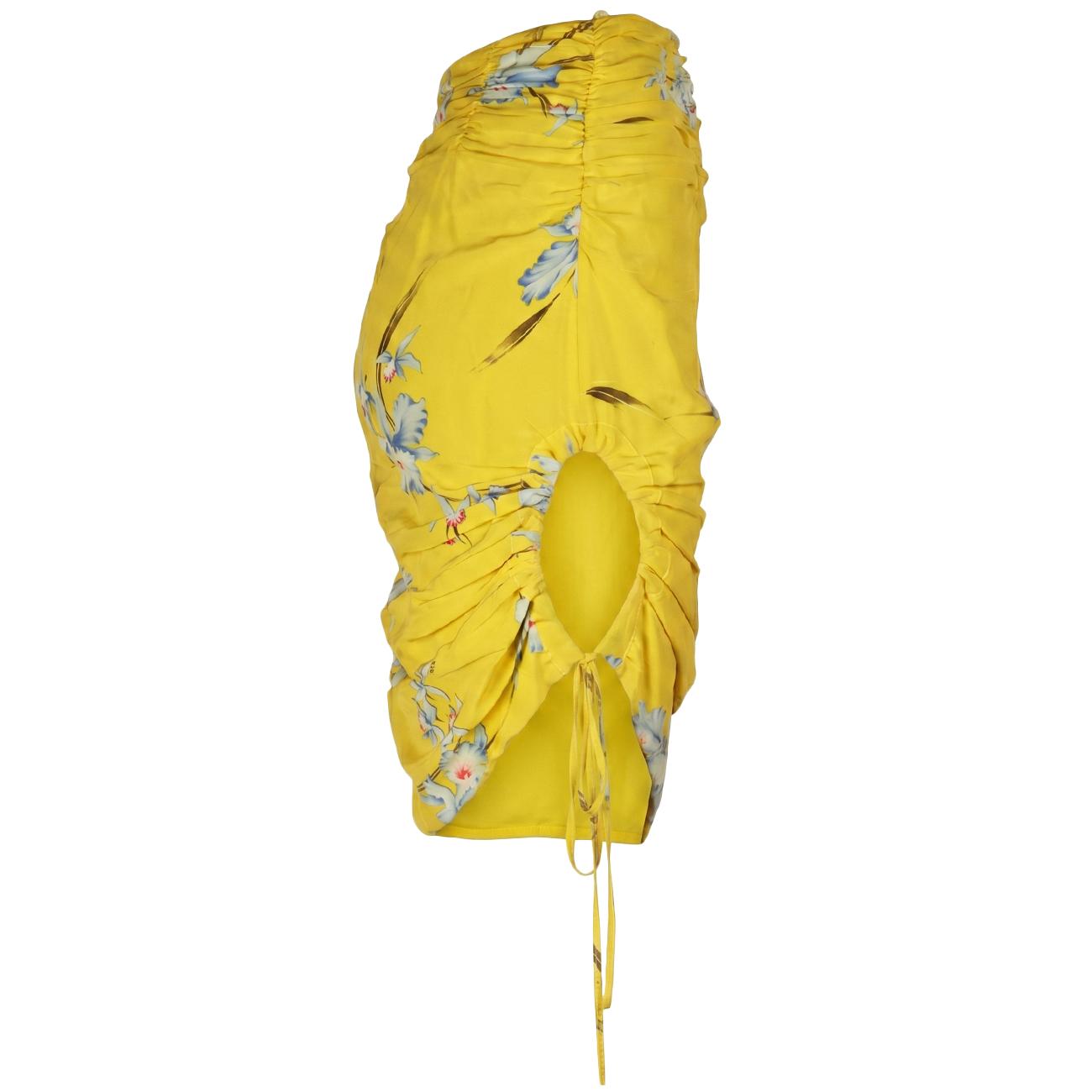 N°21 Gonna Floreale In Seta Donna Giallo N21/C112/5501 S3X1GIALLO 