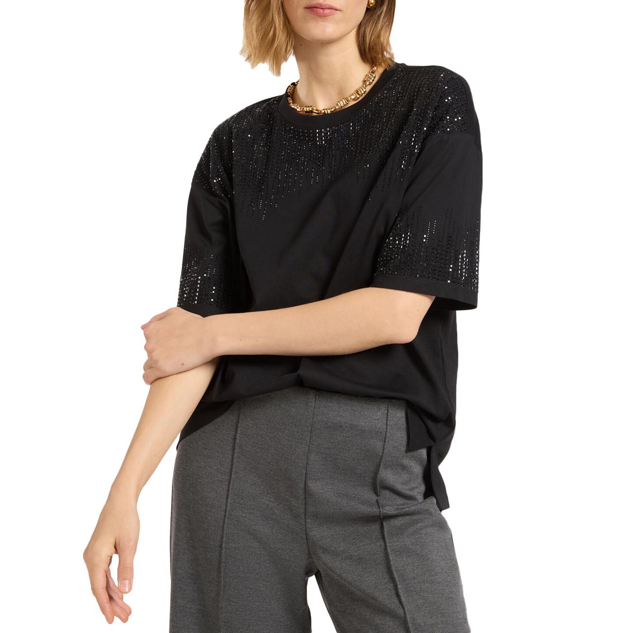 T-shirt Ricamata G315Z100523N 033 NERO ELENA MIRO' 