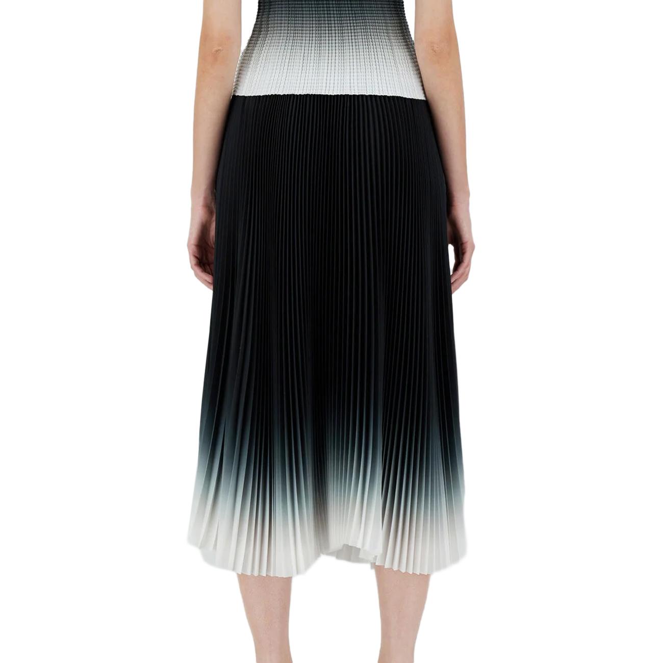 Gonna Plisset Degrade' Donna Nero Bianco GN000022D12621 9310 NERO/BIANCO HERNO 
