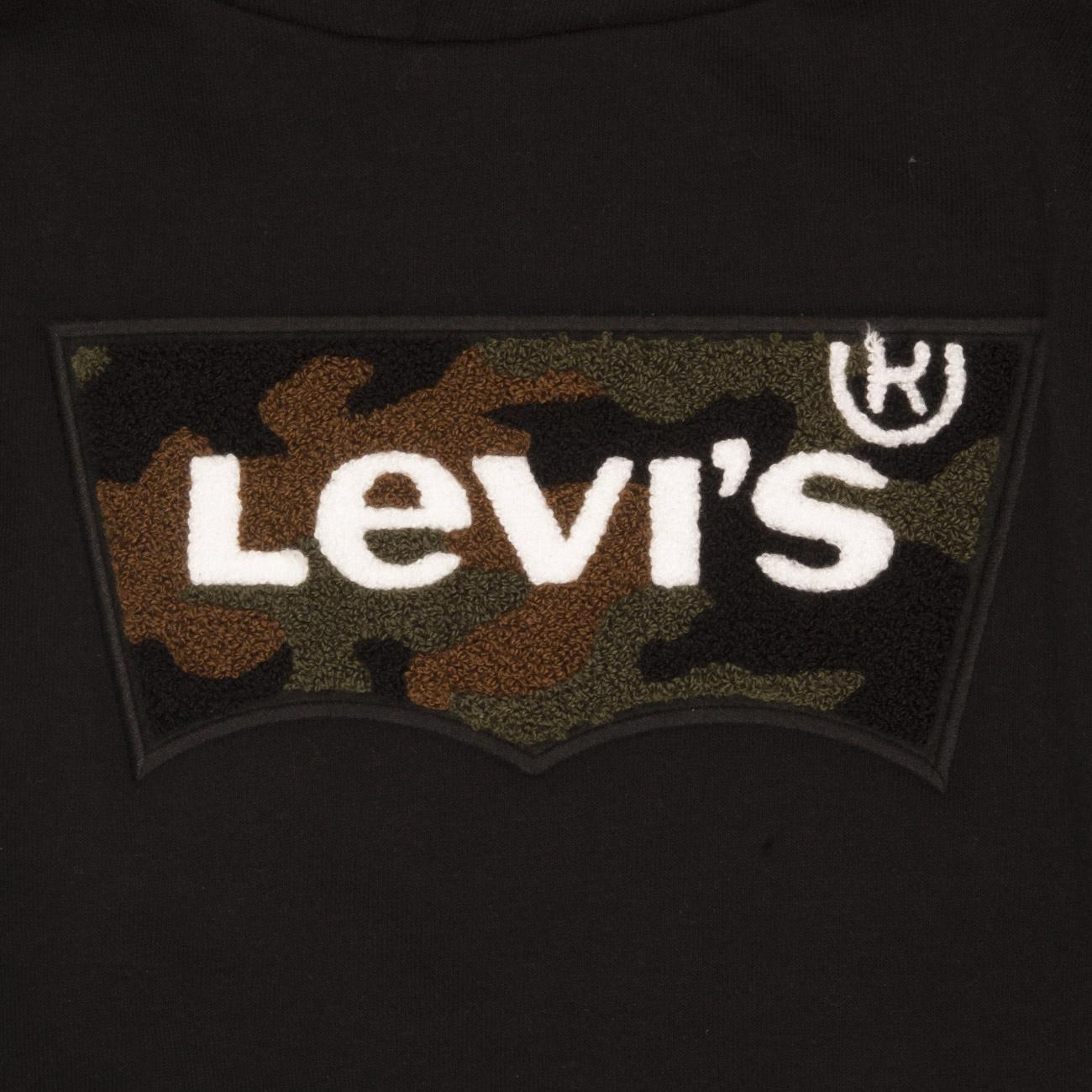 Felpa Chenille Con Cappuccio E Logo Batwing Bambino Black Camouflage LEVI/9E0927 K11BLACK/CAMOUFLAGE LEVIS 