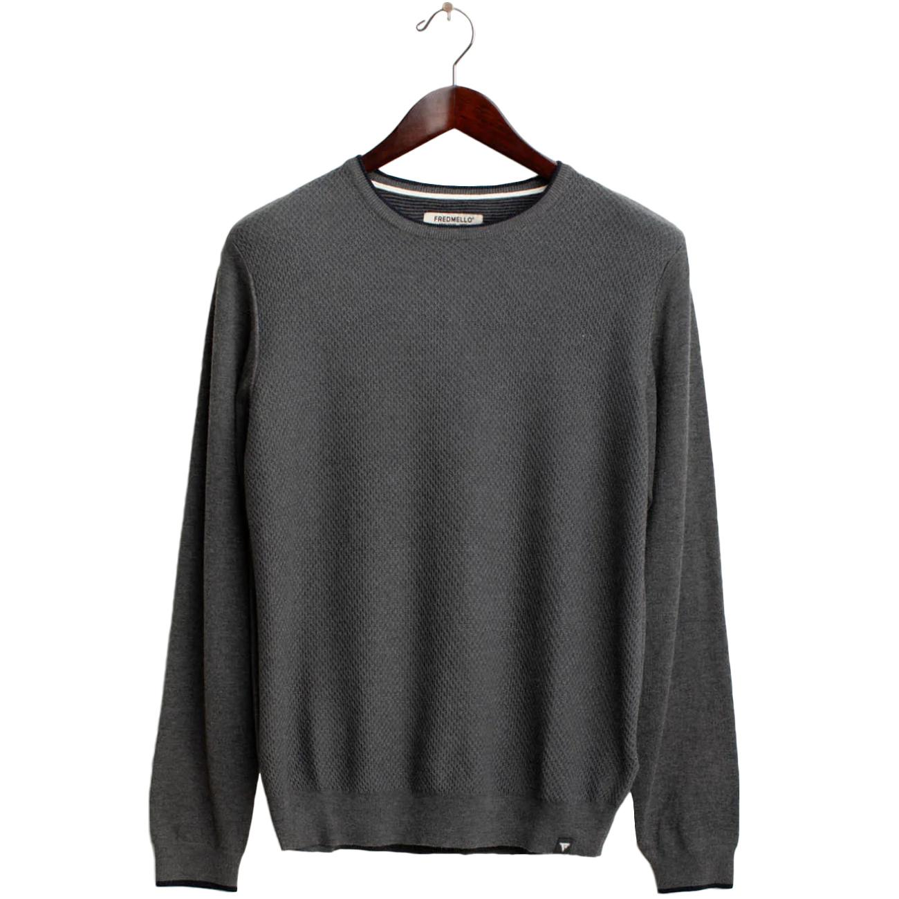 Maglia Girocollo Antracite Melange FM25W17MG A0953 ANTRACITE MELANGE FRED MELLO 