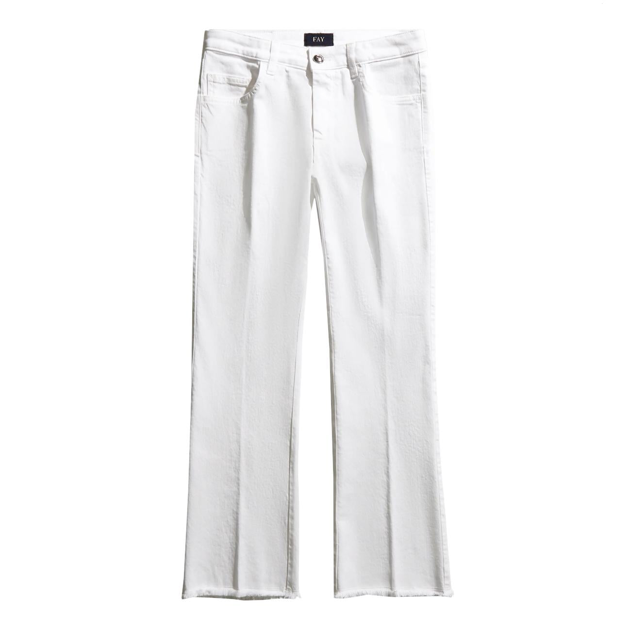 Pantalone Cropped Donna Bianco NTW8648520TQVRB001 BIANCO FAY 