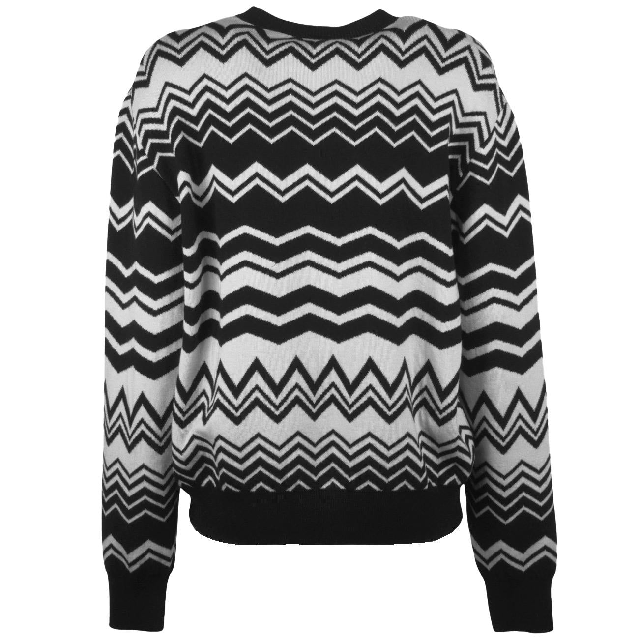 Maglione Girocollo In Jacquard MGKD11049 BIANCO/NERO AKEP 