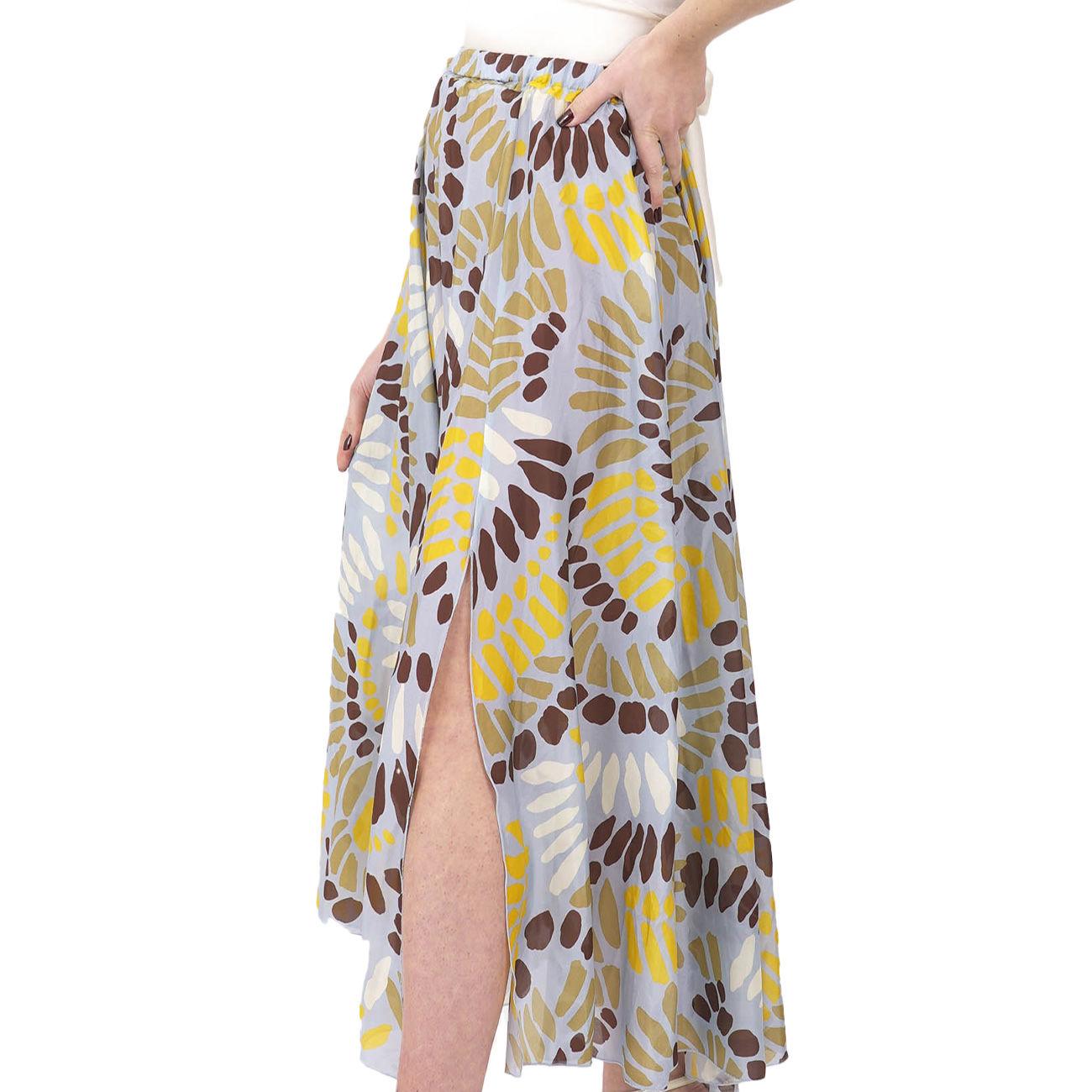 Gonna Lunga Fantasia Petali Donna Polinesia J3715029/37 POLINESIA 1798/AZZ GIALLO/MORO JUCCA 