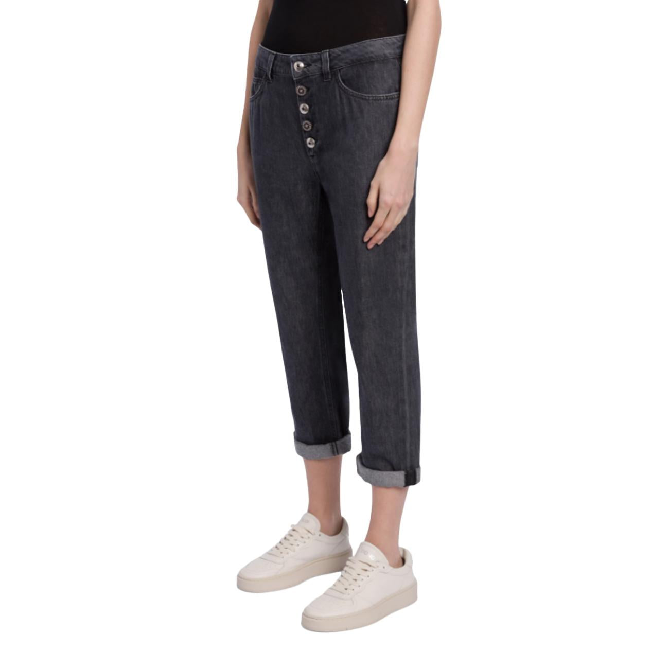 Jeans Koons Loose In Denim Fisso Cotone E Lyocell DP268B DFE330 LZ7 999 NERO DONDUP 