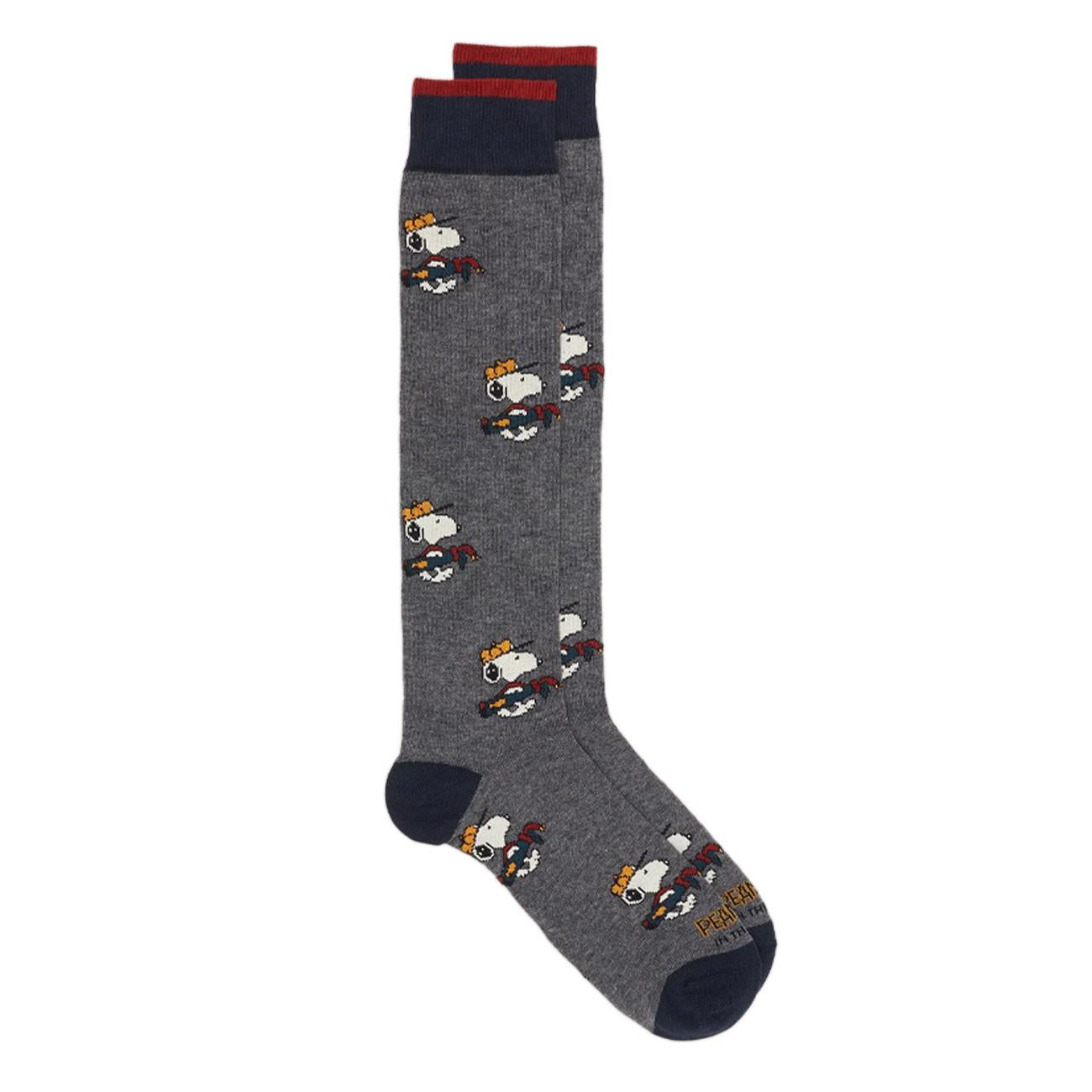 Calze Snoopy Caddy Allover Unisex Grigio Scuro FW230021 2 GRIGIO SCURO SOX IN THE BOX 