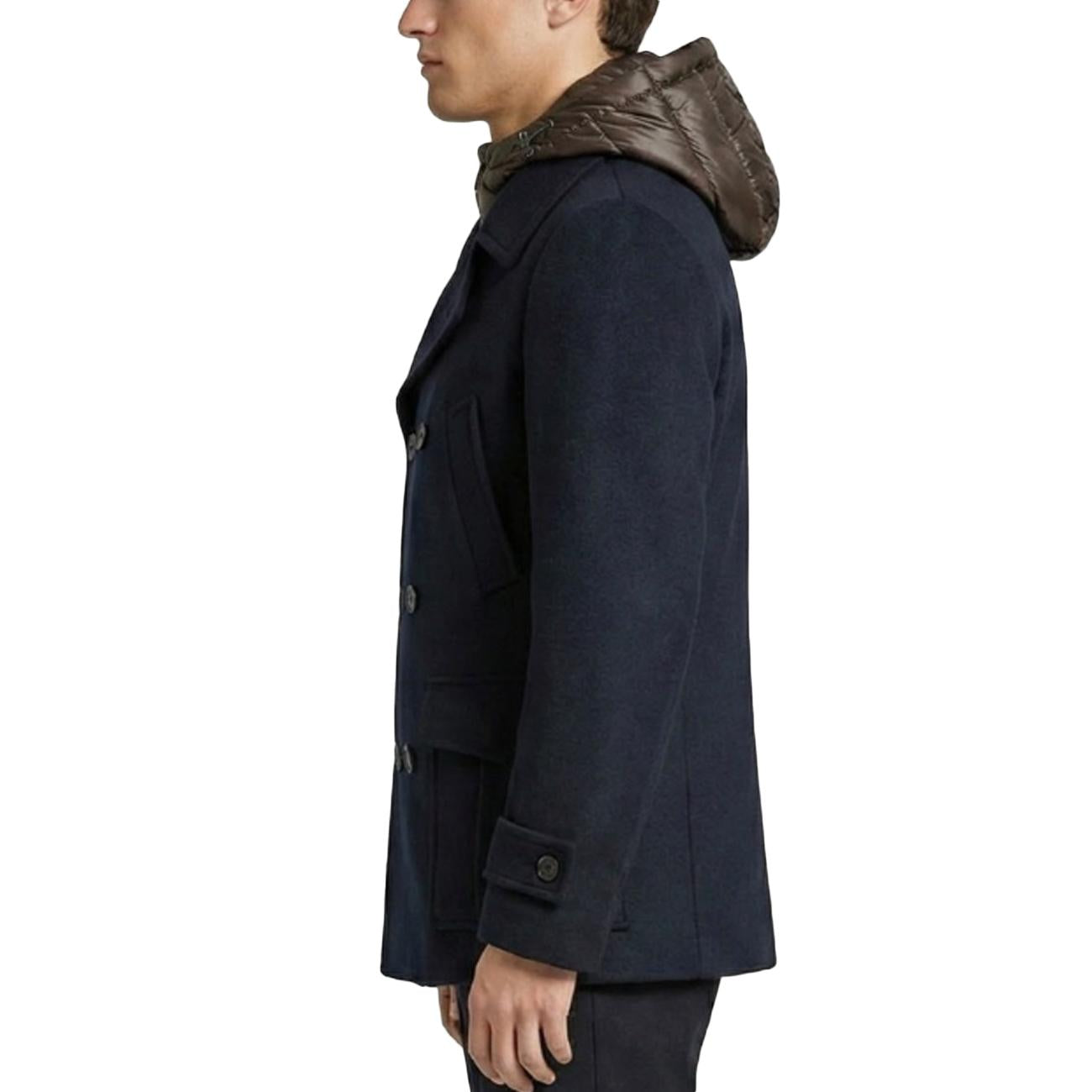 Cappotto Doppiopetto Con Pettorina E Cappuccio MK9940621 BLUE MARKUP 