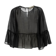 Blusa Con Balza Donna Nero J3512114 003NERO JUCCA 