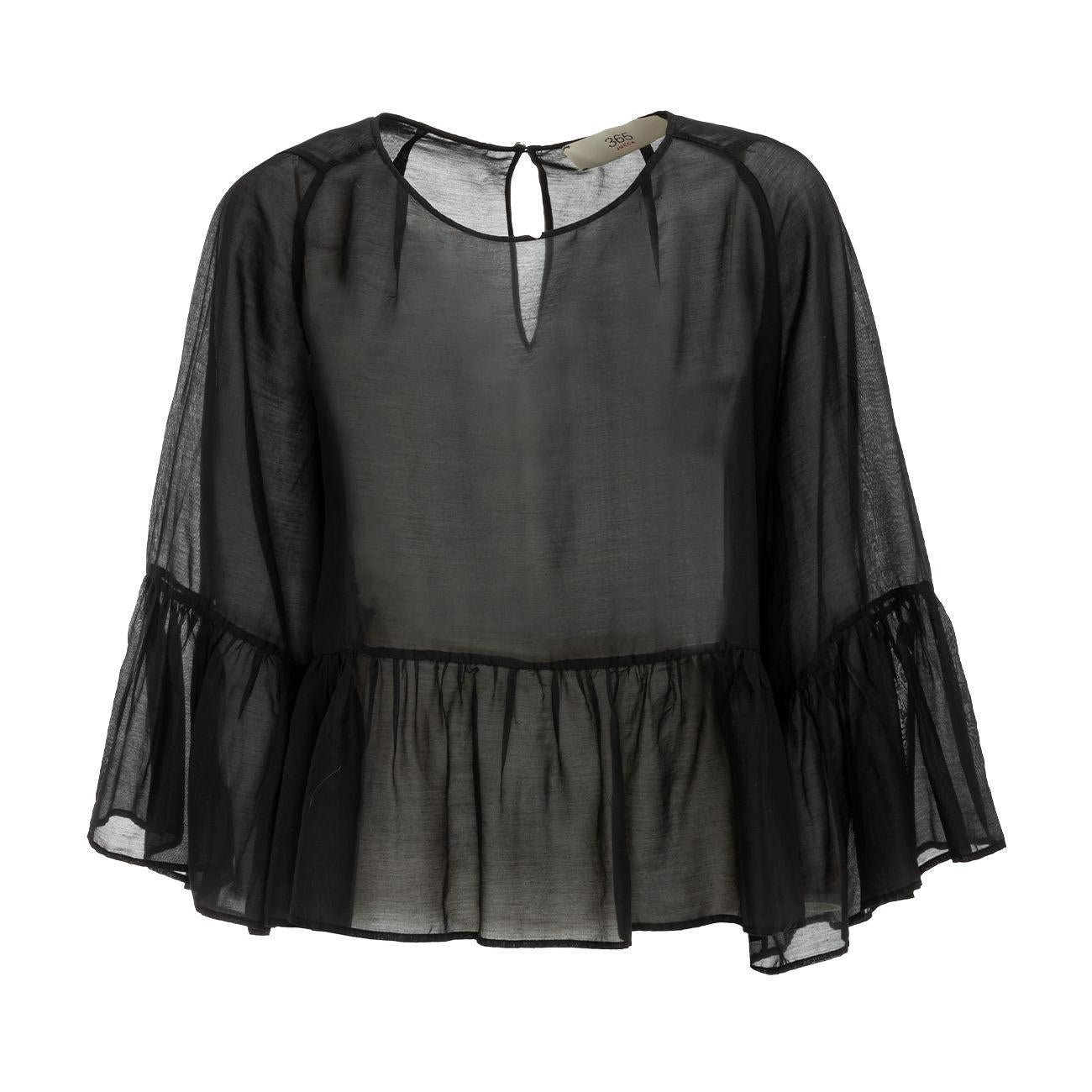 Blusa Con Balza Donna Nero J3512114 003NERO JUCCA 