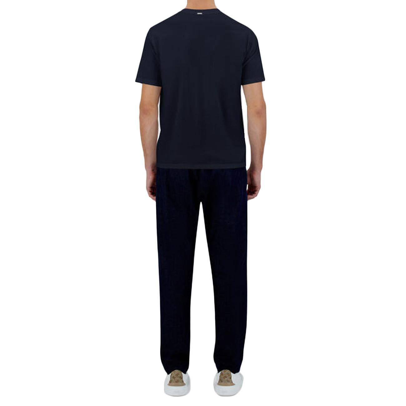 T-Shirt In Cotone Elasticizzato Superfine JG000174U-52003 9200 BLU HERNO 