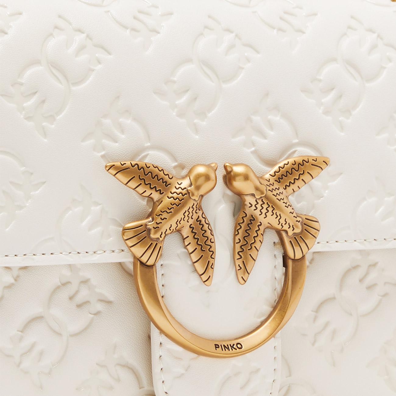 Tracolla Love One Mini Donna Bianco Seta Antique Gold 100074/A1YB Z14Q BIANCO SETA/ANTIQUE GOLD PINKO BAGS 