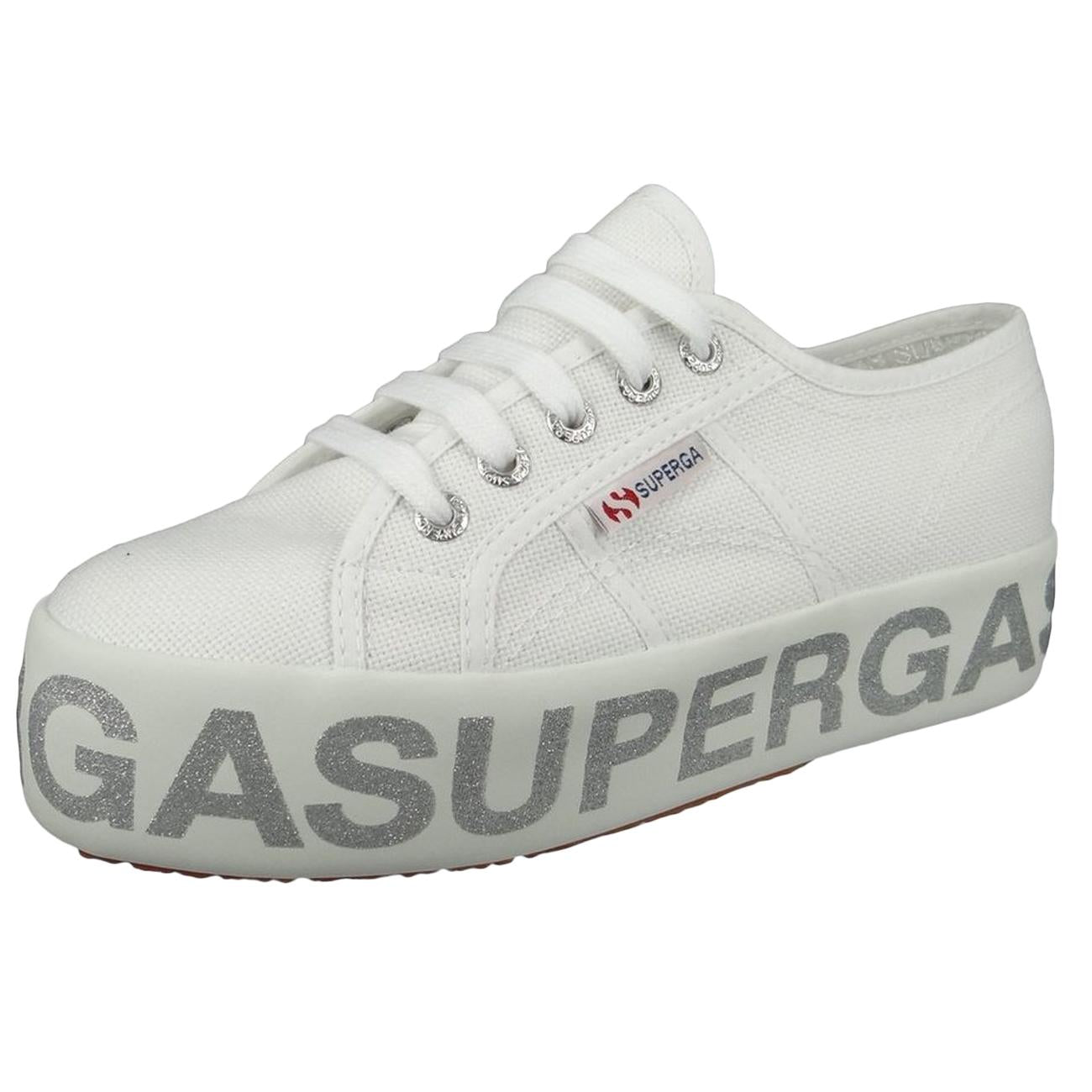 Sneakers Superga Glitterlettering S111TRW 928.WHITESILVER SUPERGA 