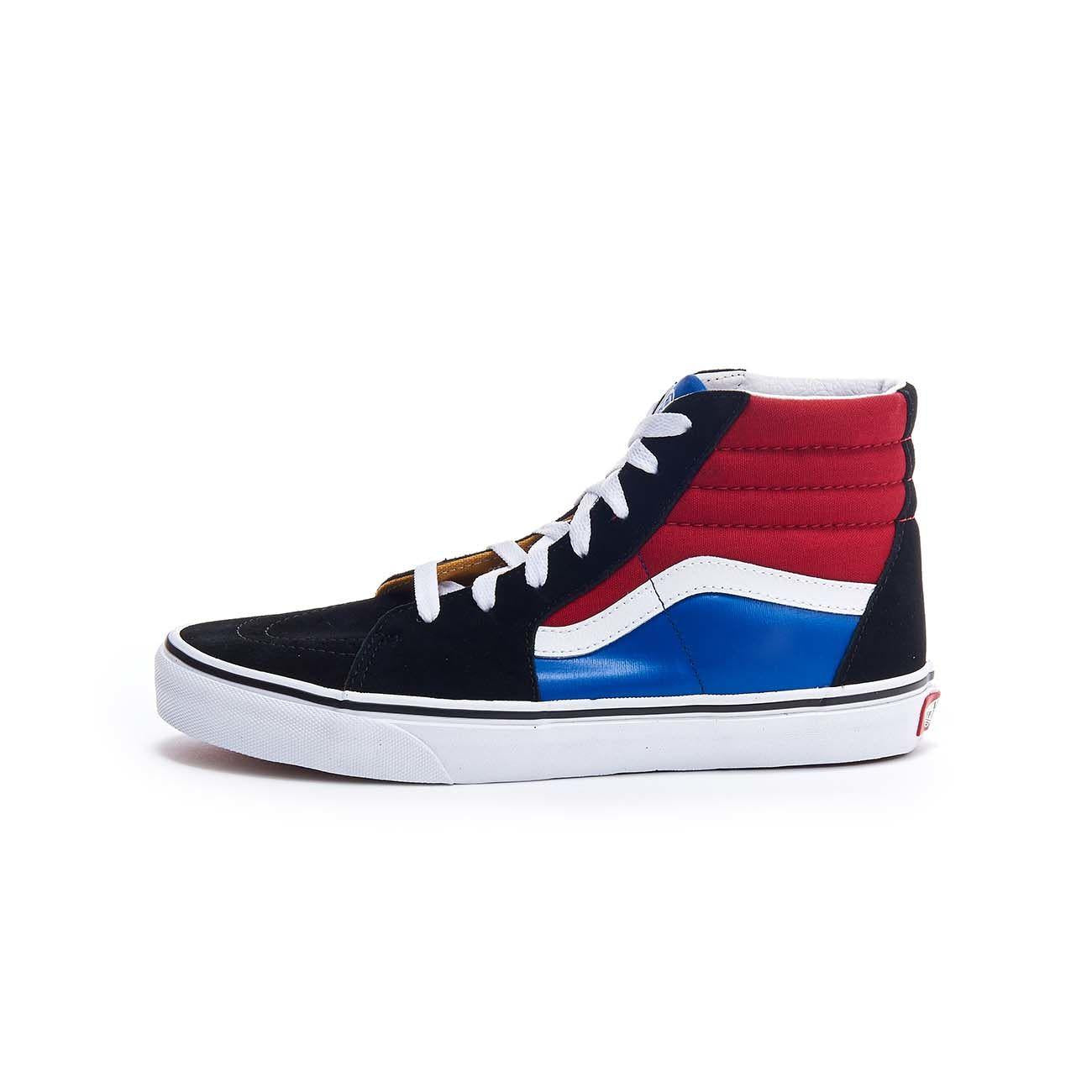 Sneaker Alta Sk8-Hi In Tessuto E Ecopelle Bambino Black Chilli Pepper VN0A4UI2 9AM1BLKCHILLIPEPPER VANS 