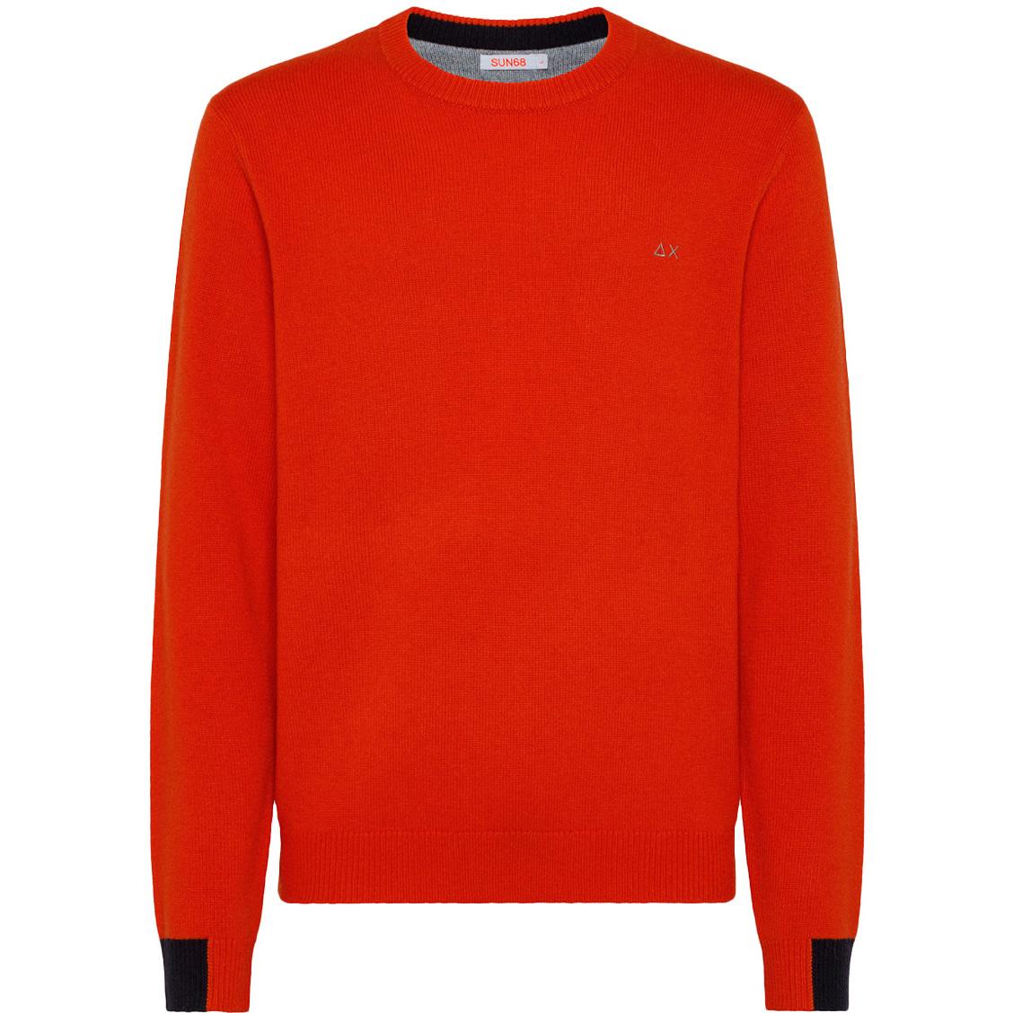Pullover Polsini Colorati Uomo Arancione K42134 03 ARANCIONE SUN68 