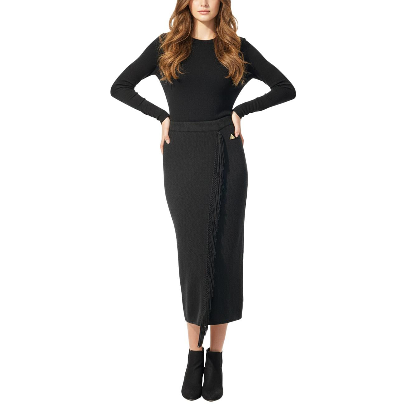 Gonna Lunga In Maglia GOKD11027 NERO AKEP 