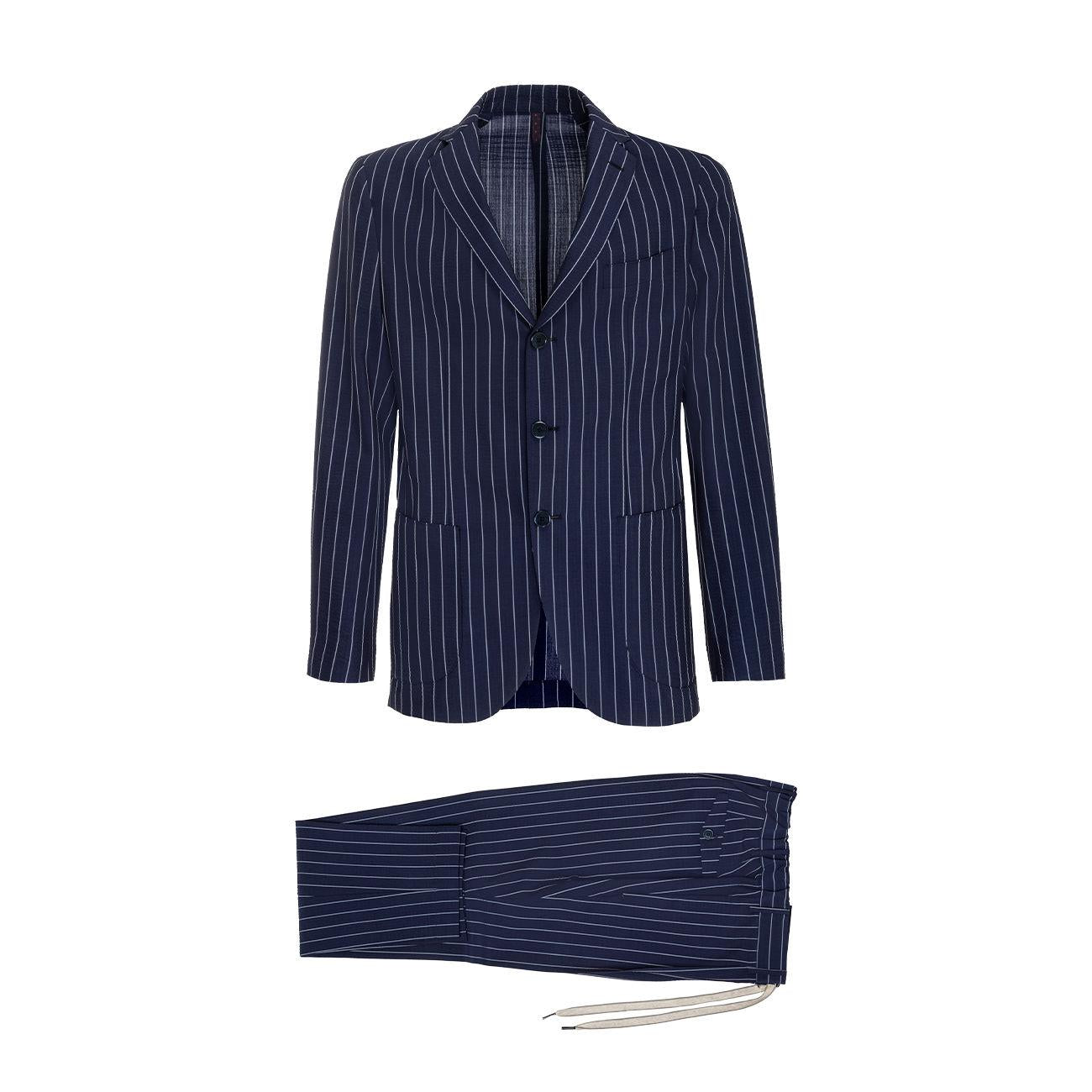 Abito In Lana Gessato Uomo Blu SANTANIELLO/E3167B 78BBLU SANTANIELLO 