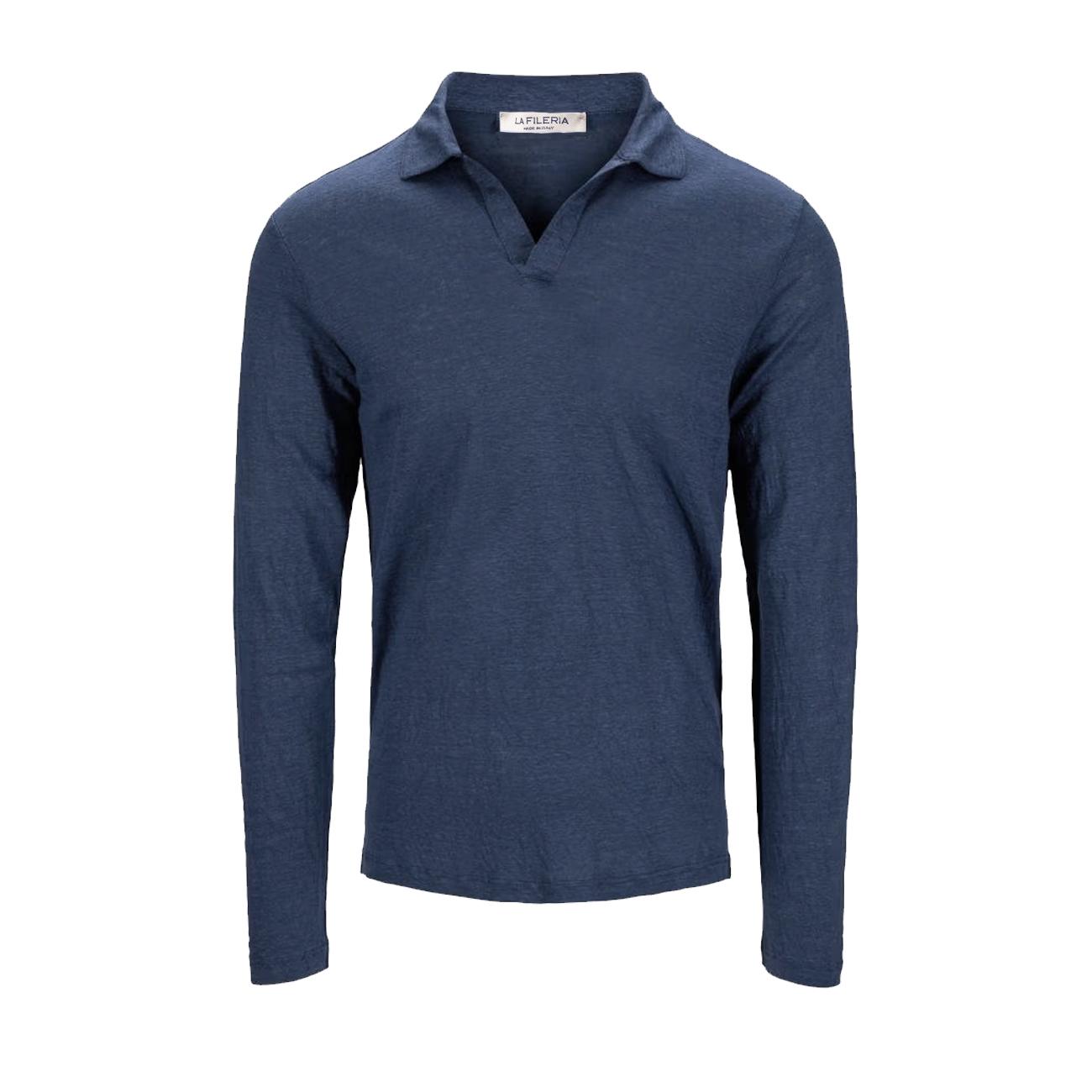 Polo In Lino Uomo Carta Da Zucchero 60188/96803 305 CARTA DA ZUCCHERO LA FILERIA 