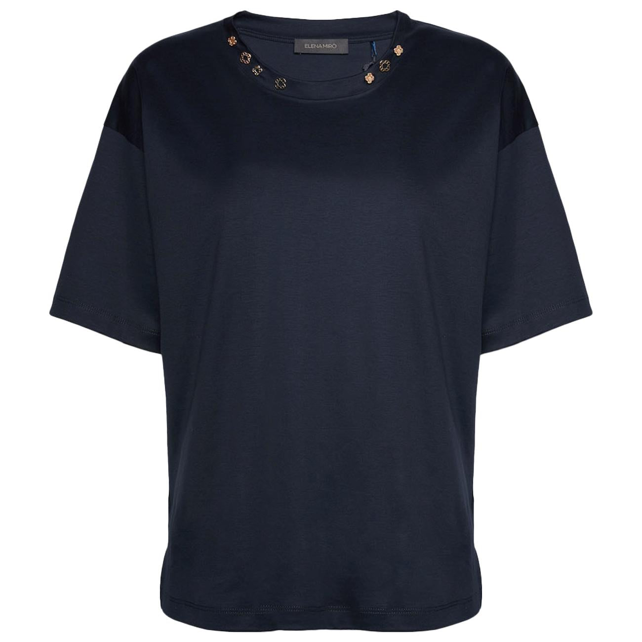 ELENA MIRO' T-shirt Con Applicazioni Monogram G065Z000583N 034 BLU 
