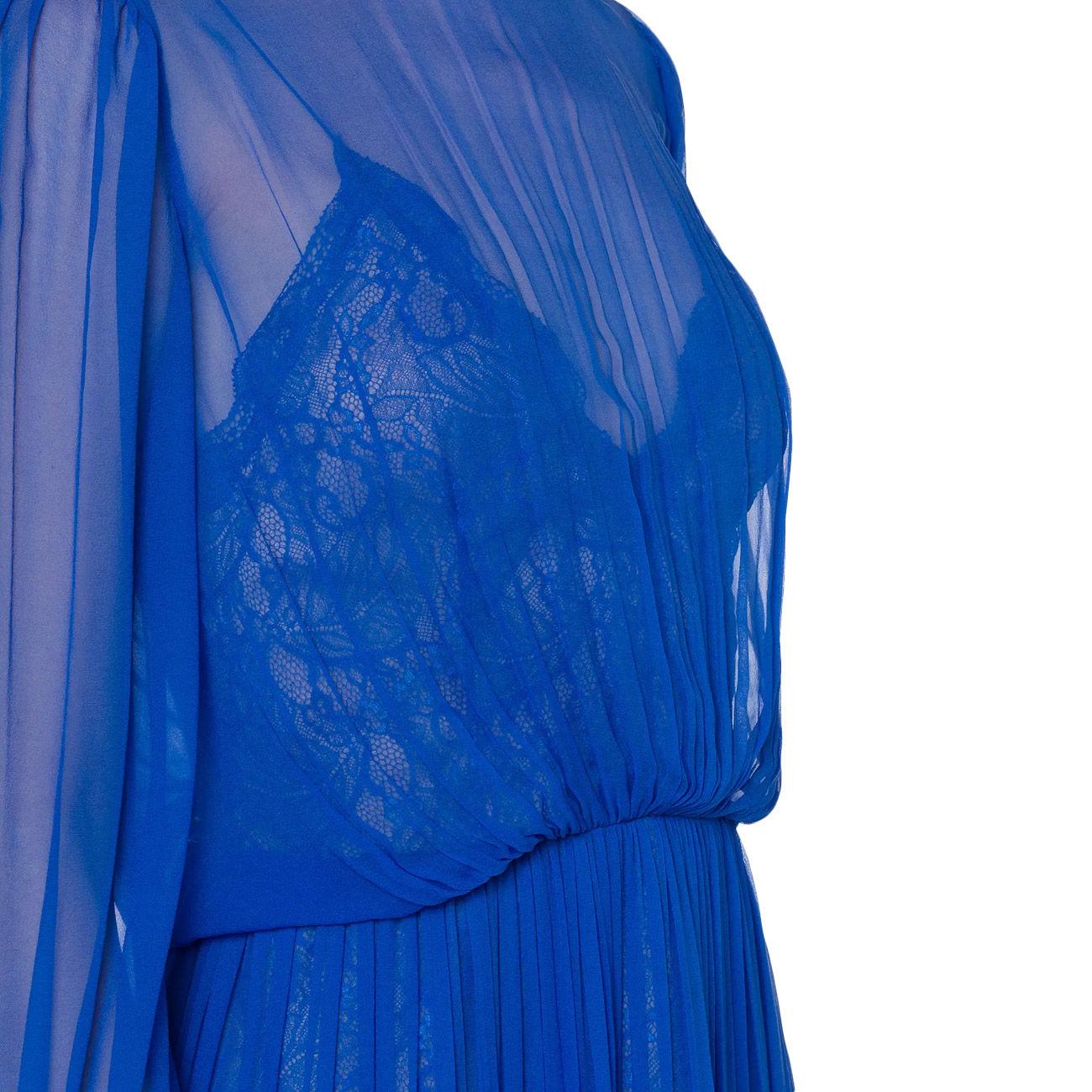 ABITO D. 100%SETA CHIFFON ALBERTA FERRETTI A042016140299 BLU ALBERTA FERRETTI 