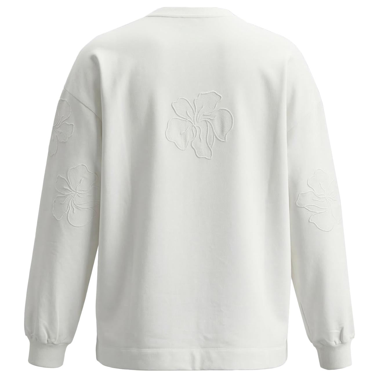 Felpa Girocollo Con Inserti Floreali G891Z000556N 011 OFF WHITE ELENA MIRO' 