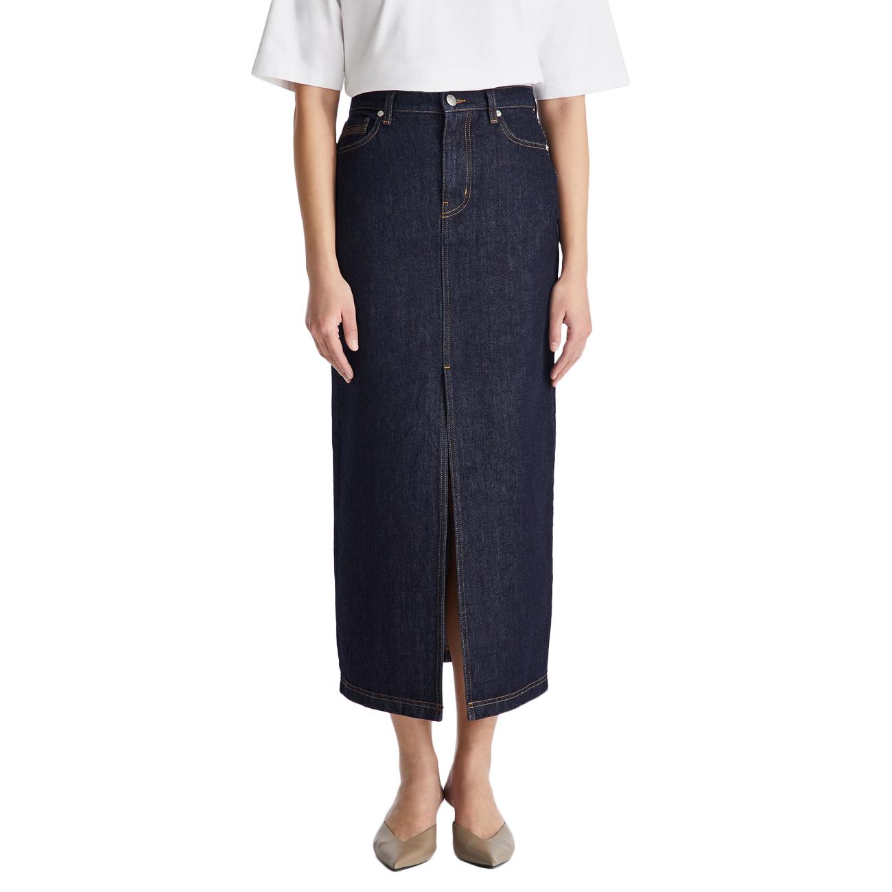 Gonna Claudette De Rinse In Denim Con Spacco Sul Davanti PED5626 99012421 215 BLU JEANS PEUTEREY 