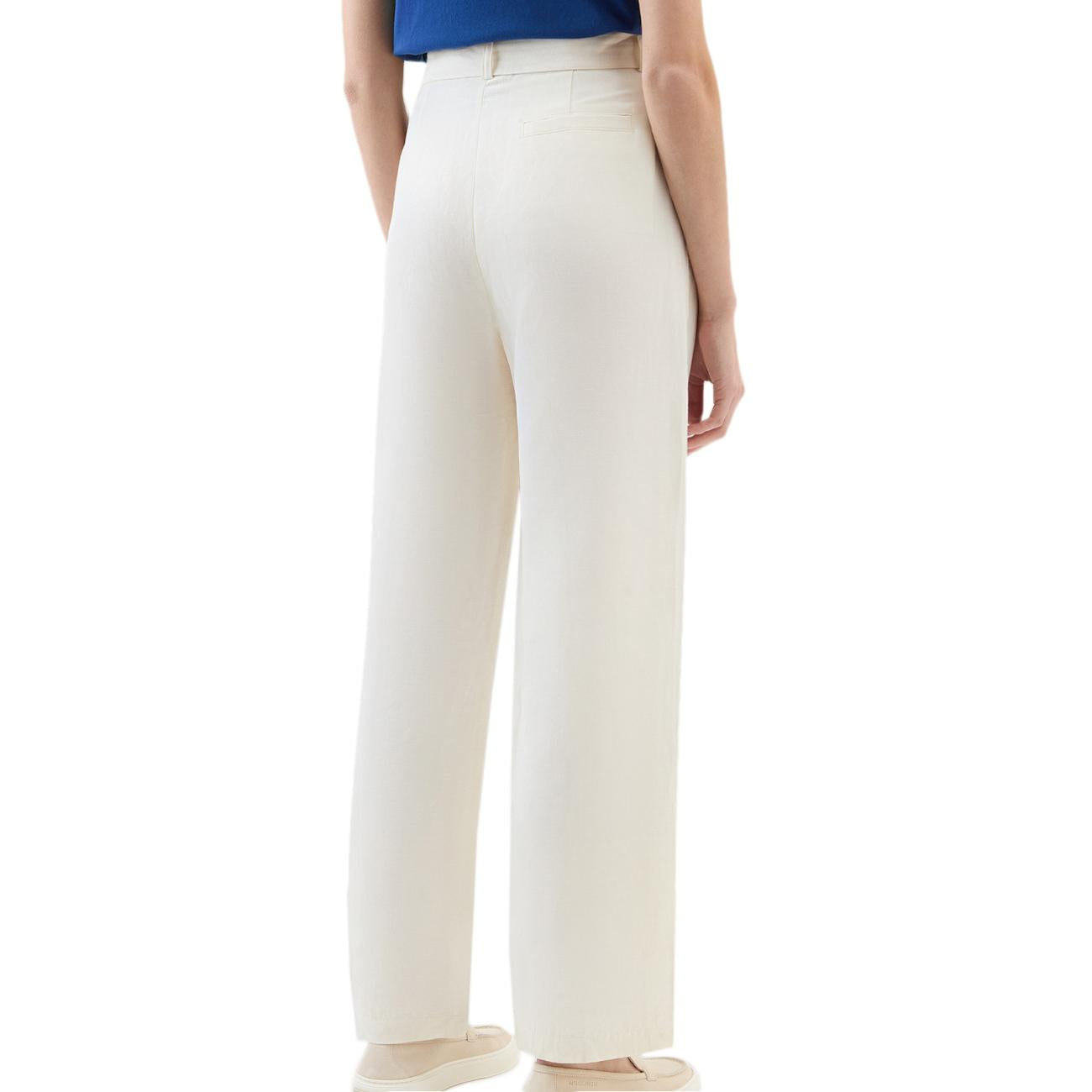 Pantalone In Misto Viscosa E Lino Donna Plaster White CFWWTR0151FRUT3043 8178 PLASTER WHITE WOOLRICH 