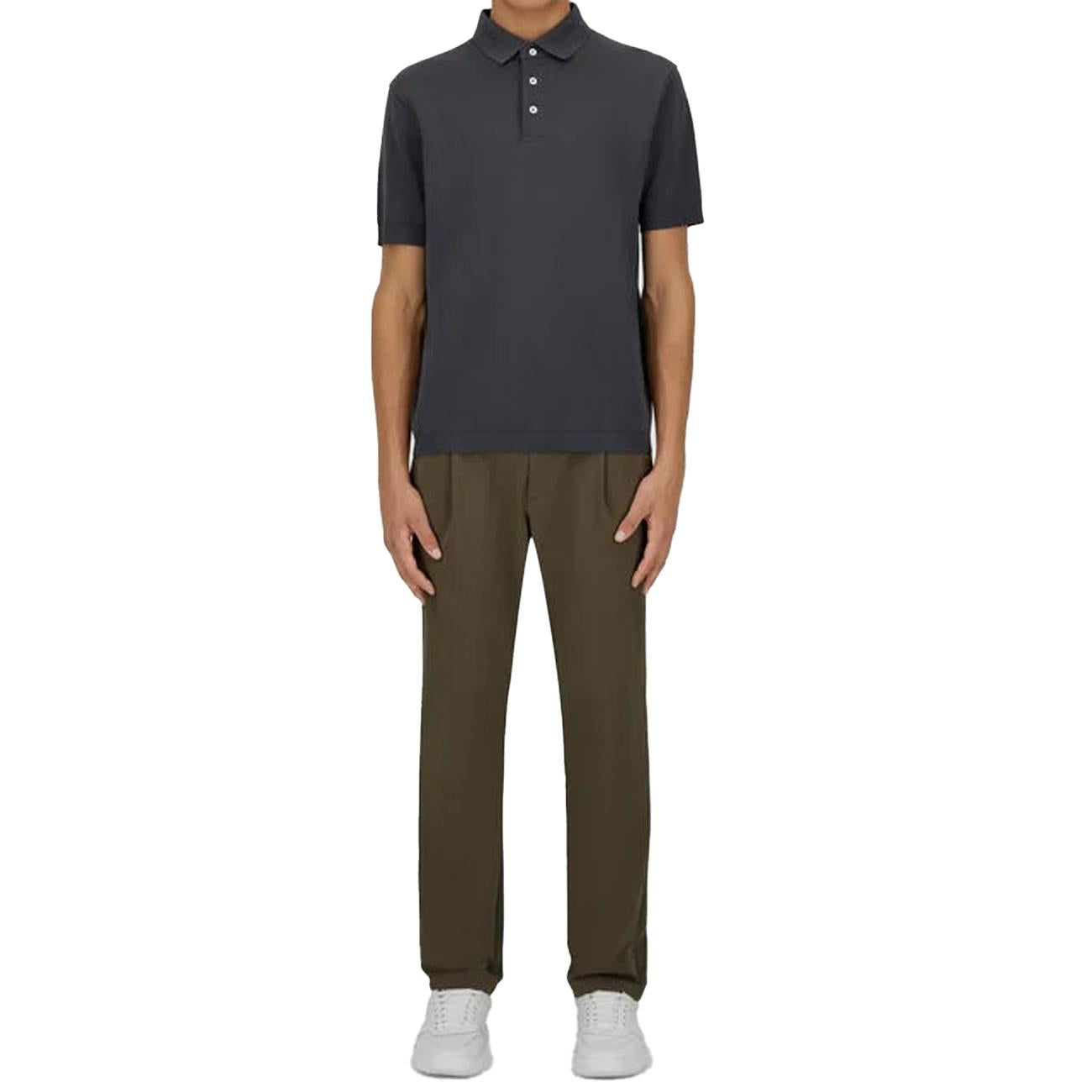 Polo In Jersey Effetto Maglia JPL00125U-52059 9460 GRIGIO HERNO 