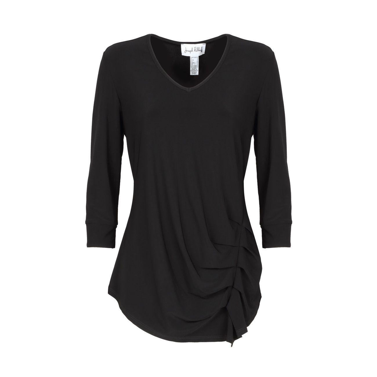 Blusa Con Drappeggio Laterale E Scollo V 203390 11NERO JOSEPH RIBKOFF 