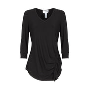 Blusa Con Drappeggio Laterale E Scollo V 203390 11NERO JOSEPH RIBKOFF 