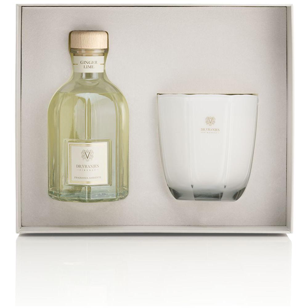 Gift Box Fragranza Ginger Lime 500 Ml Con Candela FRV20/R14 NATURAL DR. VRANJES FIRENZE 