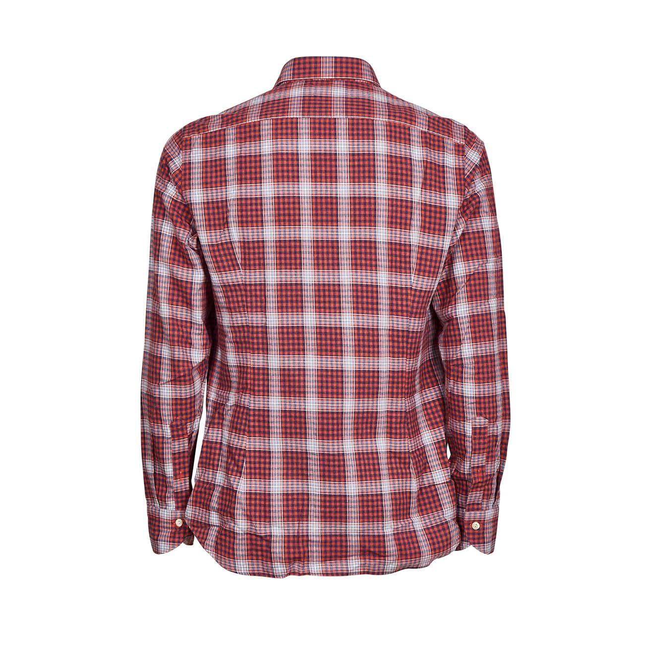 Camicia Maniche Lunghe Scozzese In Flanella Uomo Corallo Blu TIN/1RKUNJW QL1CORALLO/BLU TINTORIA MATTEI 954 
