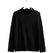 Maglia dolcevita con bottoni araldici FM25W06MD A0951 BLACK FRED MELLO 