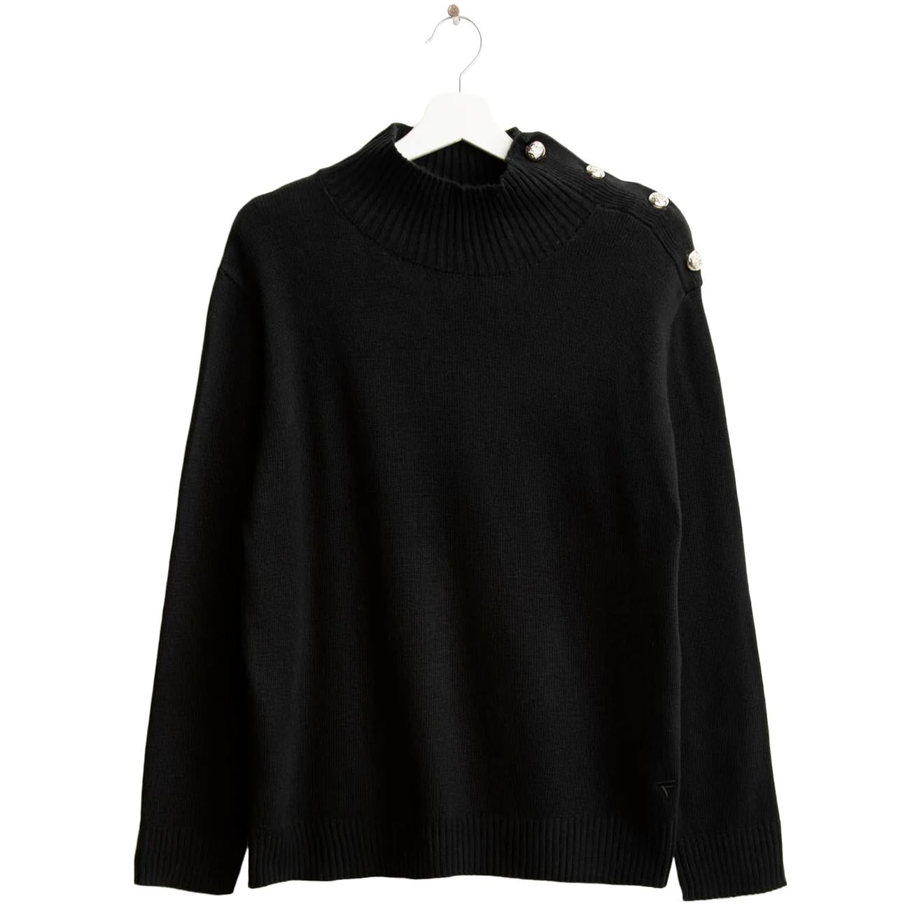 Maglia dolcevita con bottoni araldici FM25W06MD A0951 BLACK FRED MELLO 