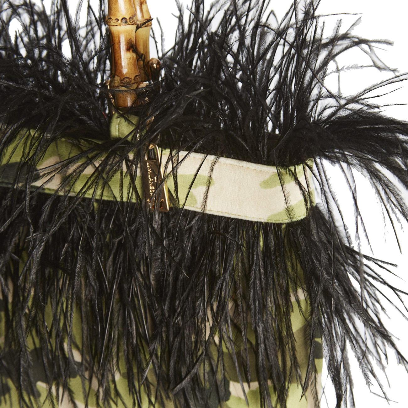 BORSA D. PIETRA SANTA TOTE CAMOUFLAGE C/PIUME IN ALTO LM PIEN MULT.VERDE LA MILANESA 