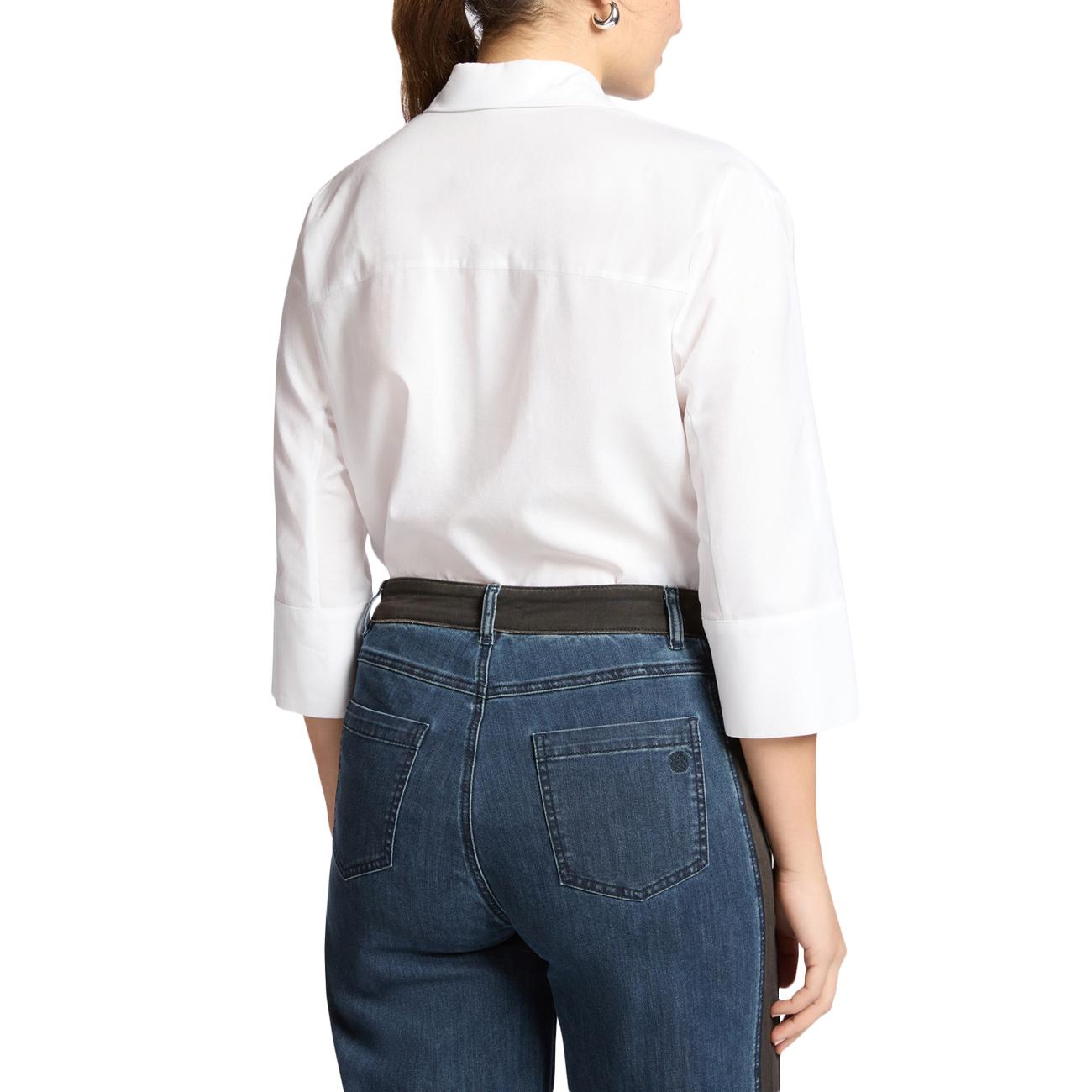 Camicia In Popeline Maniche Tre Quarti 2043Z100037N 001 BIANCO ELENA MIRO' 