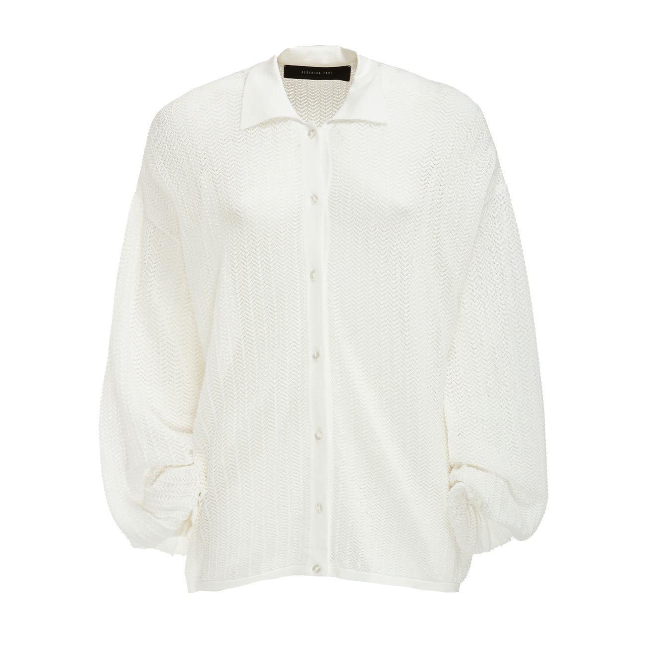 Cardigan Stile Camicia Traforata TOSI/FTE22MK0490XXXXXX 0706BURRO FEDERICA TOSI 