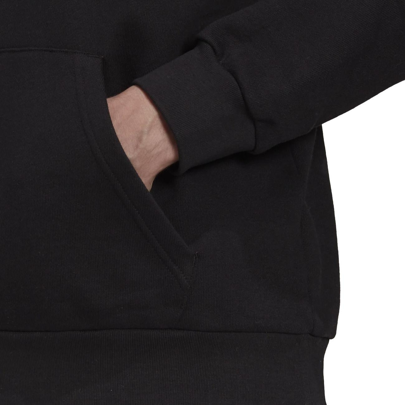 Felpa Con Cappuccio Stampa Trefoil Uomo Black White H06667 BLACK/WHITE ADIDAS 