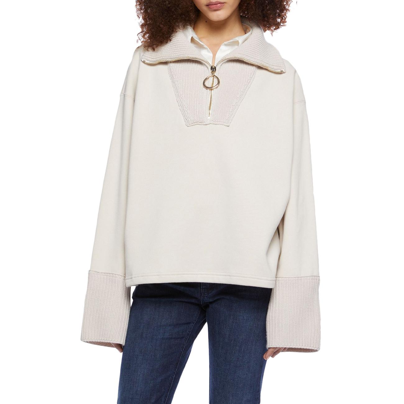 Felpa Mezza Zip Over F476 KF0206D XXX 010 LIEVITO DONDUP 