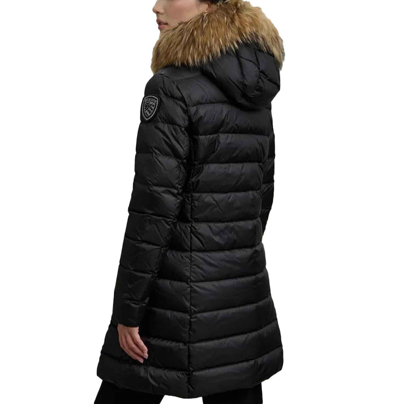 Piumino Lungo Kristen Con Pelliccia 25WBLDK03103-006047 999EI NERO BLAUER 