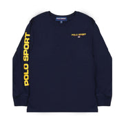 T-Shirt Manica Lunga Con Lettering Sul Braccio Bambino Blu 323818475 005 BLU POLO RALPH LAUREN 