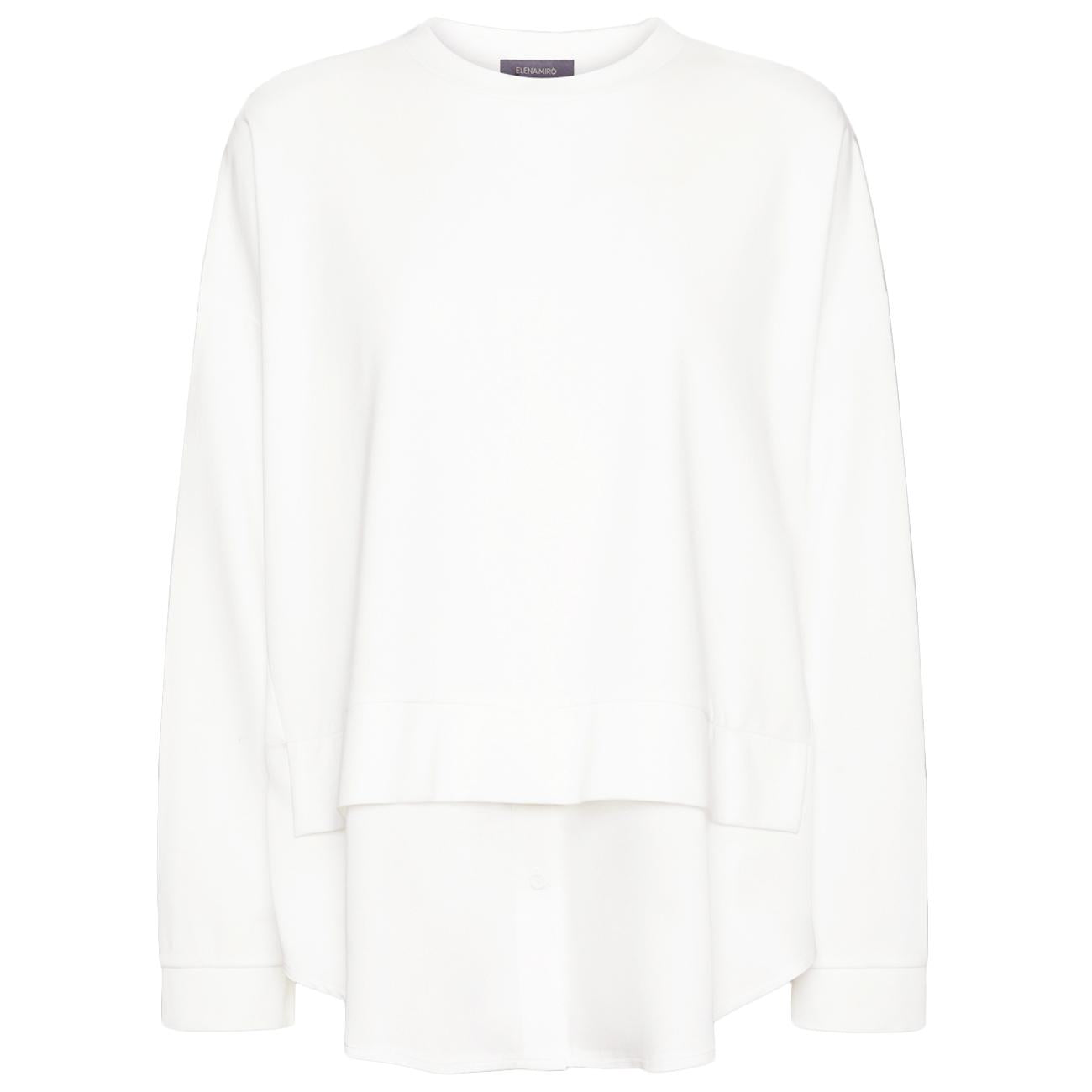 Felpa Effetto Layering G883Z000537N 011 OFF WHITE ELENA MIRO' 