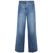 Jeans 5 Tasche Mid Wide Leg, "Wanda" P531P000413N 024 BLU MEDIO ELENA MIRO' 