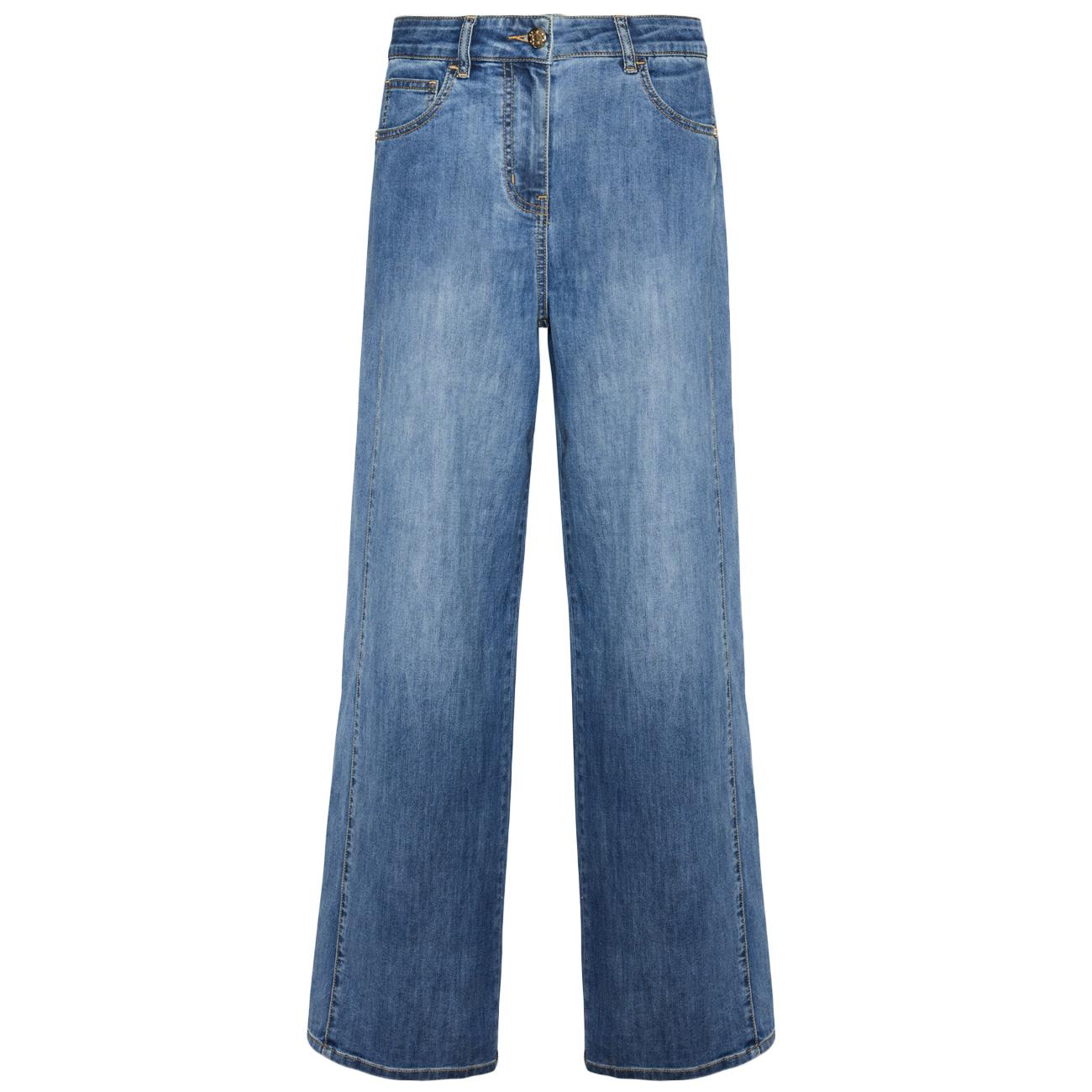 Jeans 5 Tasche Mid Wide Leg, "Wanda" P531P000413N 024 BLU MEDIO ELENA MIRO' 