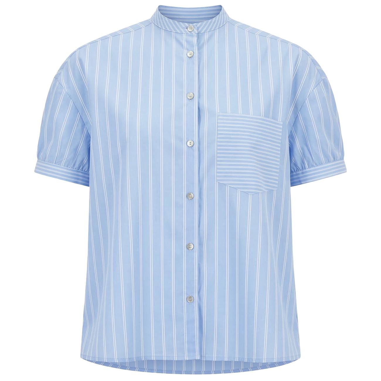 Camicia Coreana A Righe CNF/B013134 B82 BIANCO/AZZURRO MASCHERONI 