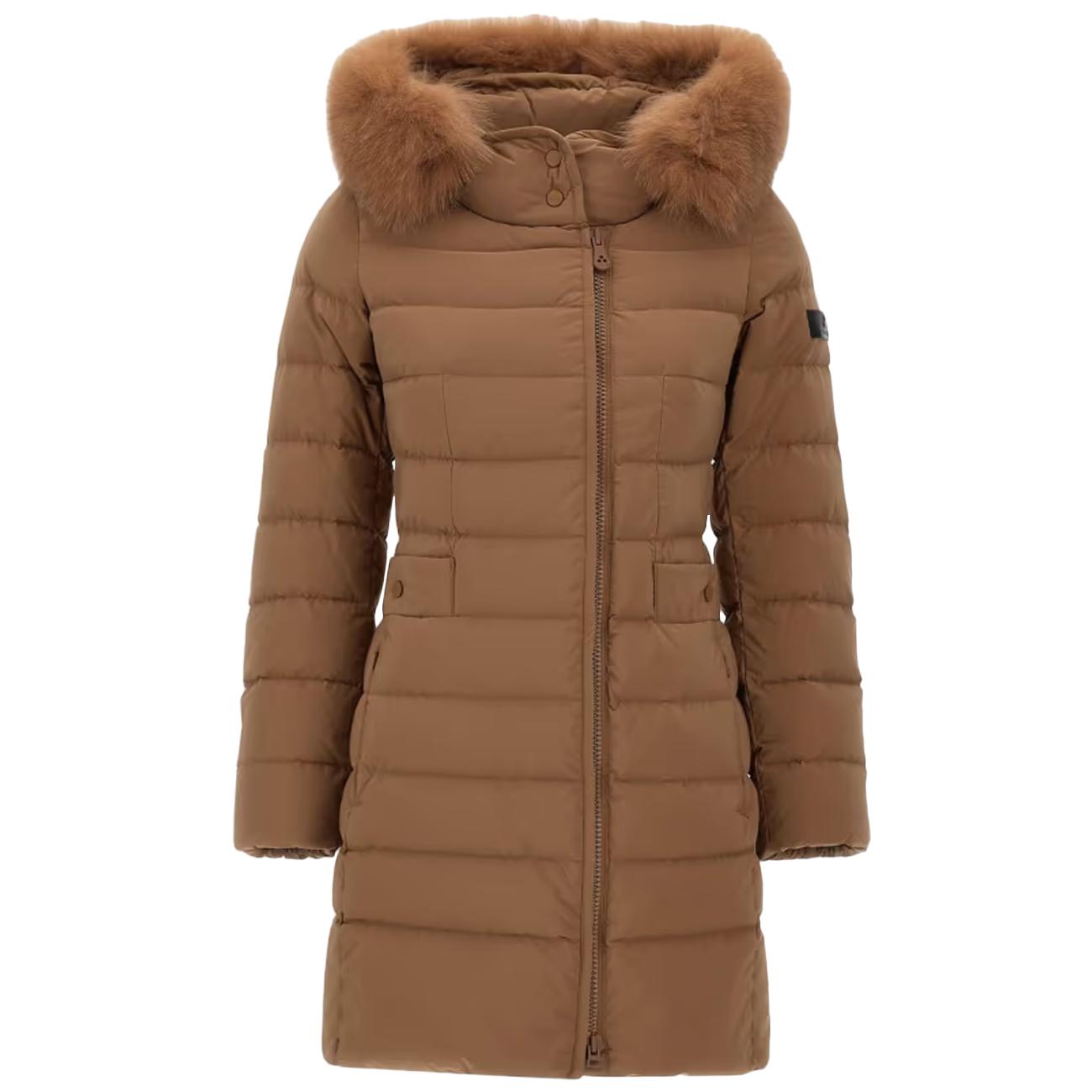 Piumino Lungo Con Collo Alto E Pelliccia Seriola Ml 06 Fur PED5458 01190986 894 BROWN PEUTEREY 