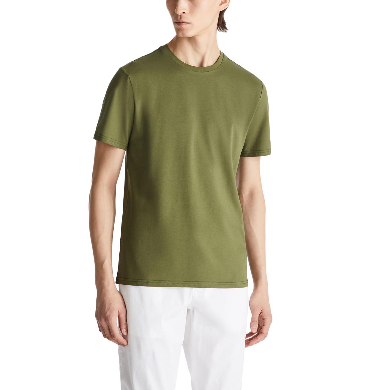 T-shirt Zole 02 In Piquet Stretch Di Cotone E Seta PEU5470 99012182 471 VERDE MILITARE PEUTEREY 