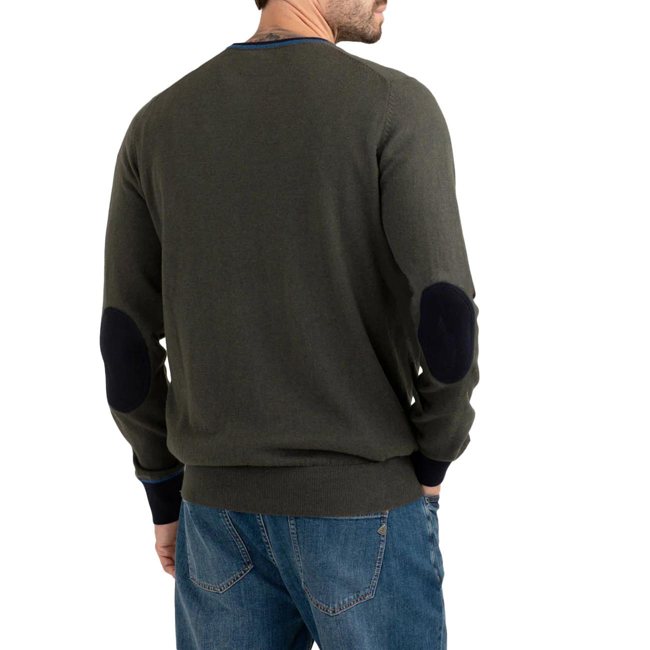 Maglia Girocollo Con Patch Sui Gomiti FM25W14MG A0804 ARMY FRED MELLO 